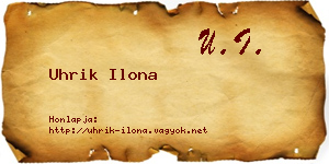 Uhrik Ilona névjegykártya