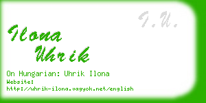 ilona uhrik business card